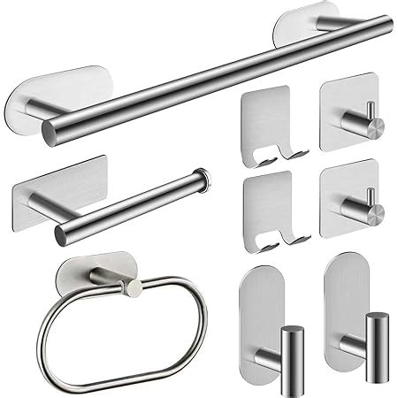 Porta Asciugamani Bagno 9PCS Adesivo Set Accessori Completo Con