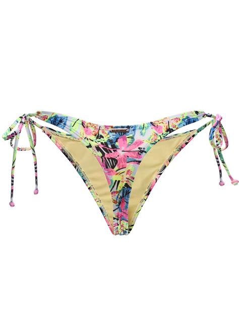 Relleciga Women S Jungle Tie Side Thong Bikini Bottom Size Xl Walmart