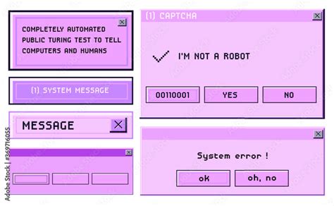 Old User Interface Windows Retro Message Box With Buttons Vaporwave