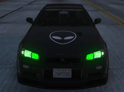 Green & Purple Alien Lights/skins for Skyline R34 - GTA5-Mods.com