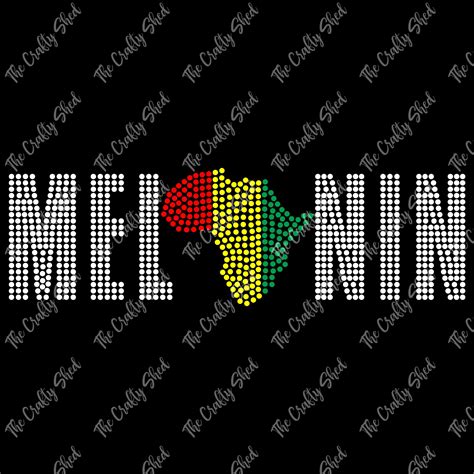 Melanin Africa Rhinestone Transfer The Crafty Shed