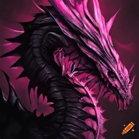 Pink And Black Dragon Illustration On Craiyon