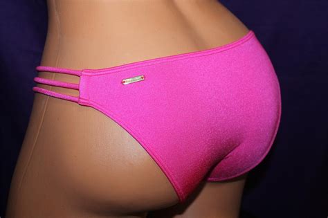 Xs Victoria S Secret Very Sexy Bikini Bottom Swim Hot Pink Shimmer Gold