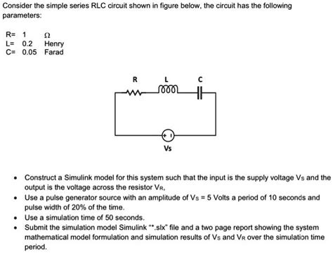 Solved Consider The Simple Series Rlc Circuit Shown In The Figure