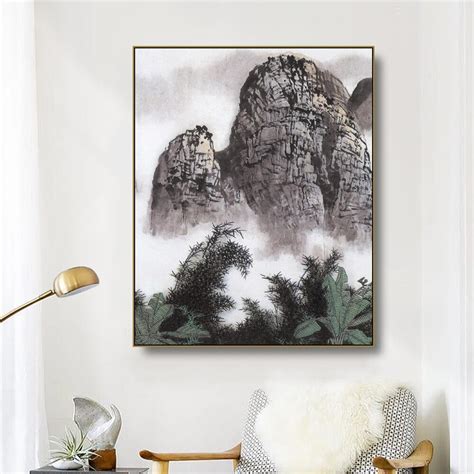 Chinese Style Mountain Ink Painting Pictures Poster On The Wall Wall