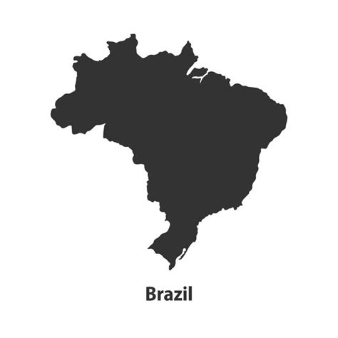 Mapa De Silhueta De Alta Qualidade Do Brasil Isolado Em Fundo Branco