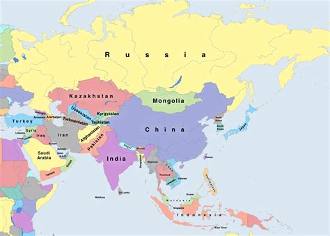 Political Maps of Asia | Mapswire