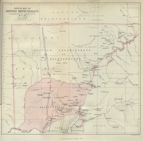 Mapa De Botsuana Bechuanaland Mapa Owje