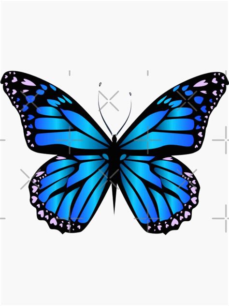 Blue Monarch Butterfly Sticker For Sale By Amariei Redbubble