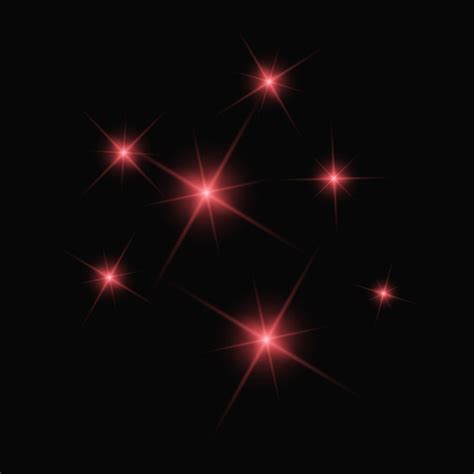 Vector Estrella Brillante Realista Luces Rojas Abstractas Vector Premium