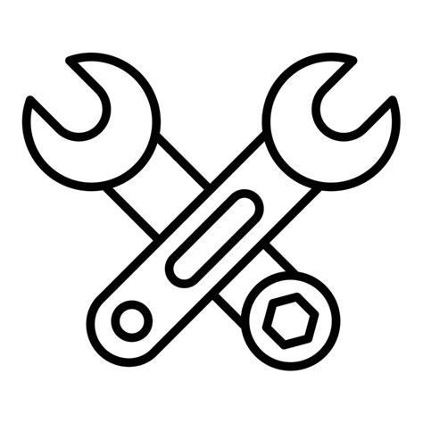 Wrench Line Icon Vector Art At Vecteezy