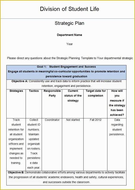 Free Strategic Plan Template Of Strategic Life Plan Template 5 Free Word Pdf Documents ...