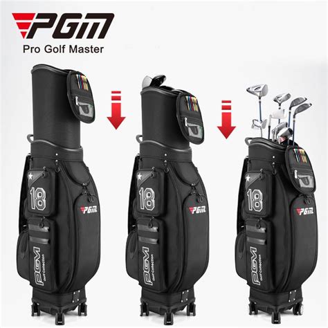 Pgm 男士尼龙四轮伸缩包 Waterproof Nylon Golf Bag