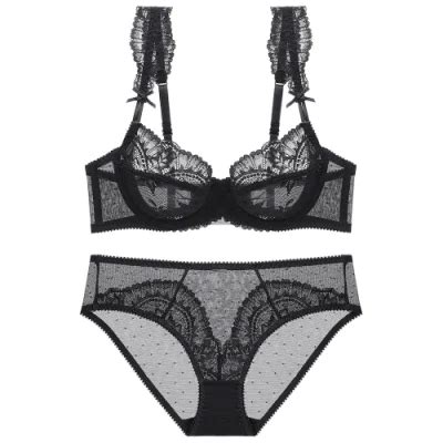 Sexy Lingerie Transparent Lace Ultra Thin Bra Set Underwear China Sexy Bra Set And