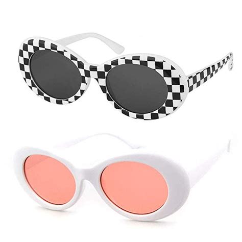 Qifandi Uv400 Clout Goggles Bold Retro Oval Mod Thick Frame Sunglasses