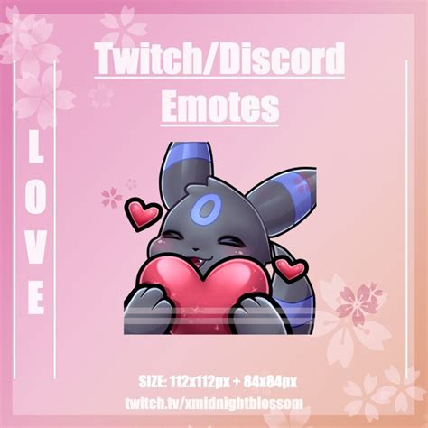 Animated Nachtara Umbreon Love Love Heart Heart Emote Twitchdiscord Etsy