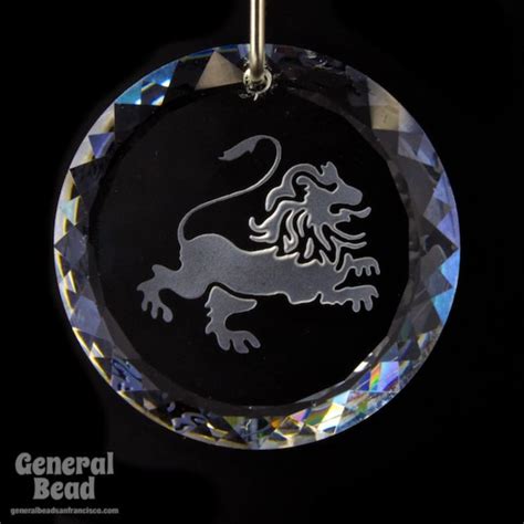 Swarovski 6051 20mm Leo Etched Crystal Pendant Etsy