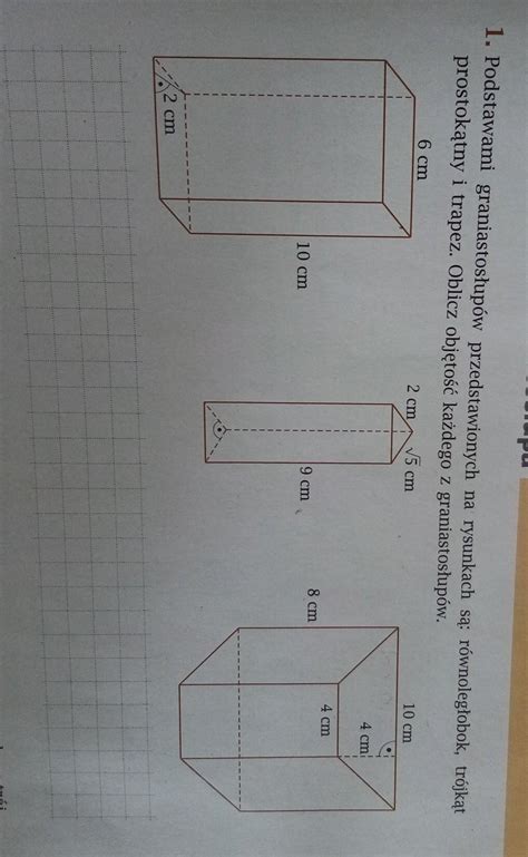 1 Podstawami graniastosłupów przedstawionych na rysunkach są