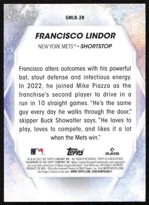 Topps Series Francisco Lindor Stars Of Mlb Smlb