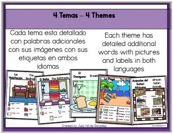 picture dictionary spanish English diccionario ingles español TPT