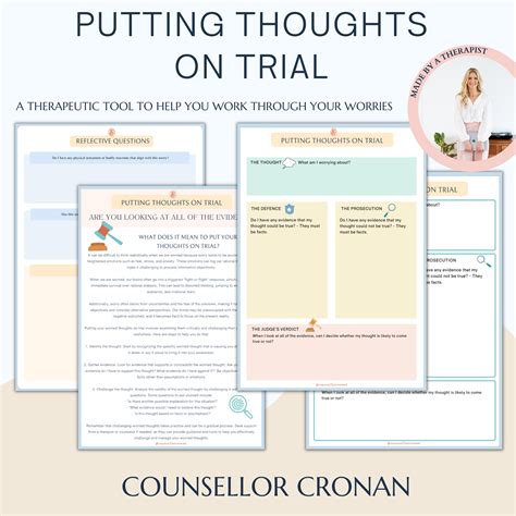 Putting Your Thoughts On Trial Worksheet Thought Challenging Workshe