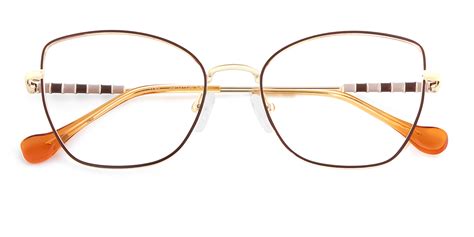 Classic Cateye Large Full Rim Wire Metal Optical Glasses Frame For