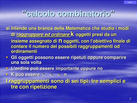 PPT Calcolo Combinatorio PowerPoint Presentation ID 5150195