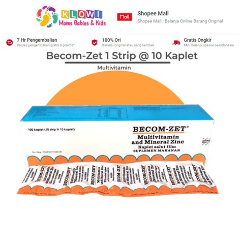 Jual Becom Zet Strip Tablet Becom Zet Multivitamin Daya Tahan