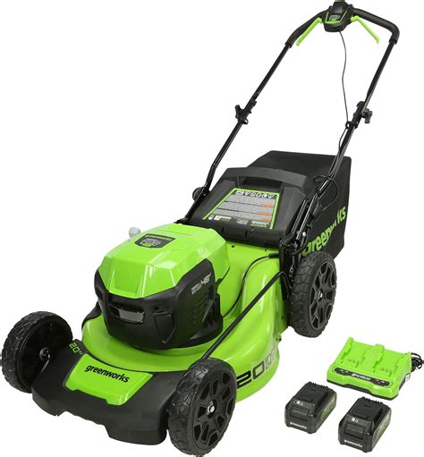 Greenworks 2 X 24v 48v 20 Brushless Push Mower 2 4ah Usb Batteries And 4a Dual Port