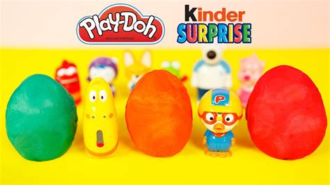 Play Doh Surprise Eggs Pororo And Larva Toy Anddisney Cars 2 서프라이즈 에그 뽀로로