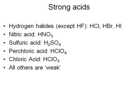 What Are Some Examples Of Strong And Weak Acids And Bases?, 47% OFF