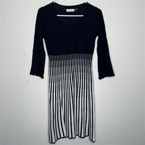 Calvin Klein Dresses Calvin Klein Knit Dress Black White Business