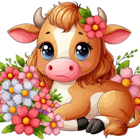 Premium Vector Cute Cattle Vector Cartoon Illustration