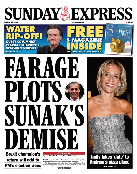 Sunday Express Front Page 17th Of March 2024 Tomorrows Papers Today