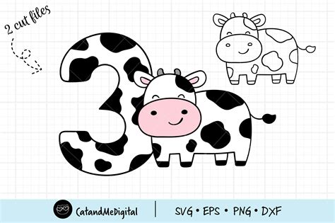 Third Cow Birthday Svg Graphic By Catandme · Creative Fabrica