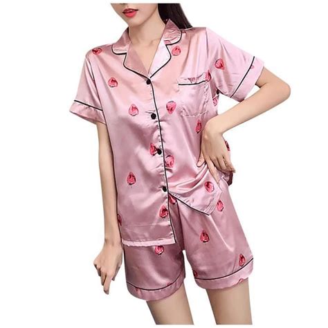 Pyjama En Soie Femme T Ensemble Pyjama En Satin Et Fausse Soie Pour