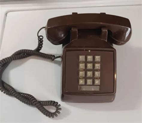 VINTAGE STROMBERG CARLSON Chocolate Brown Desk Telephone Push Button