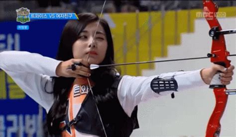 Tzuyu Twice Tzuyu Twice Archery Discover Share Gifs Hair