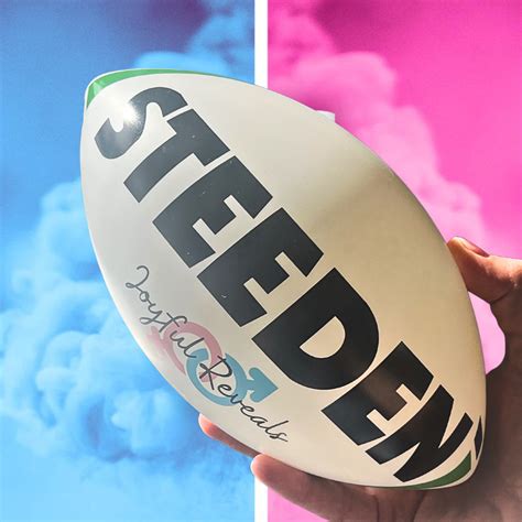 Gender Reveal Blue or Pink Rugby Ball Footy NRL Football NFL AFL Leagu