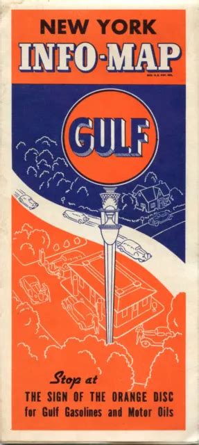 1940 S 1950 S Gulf Oil Info Map New York £8 60 Picclick Uk