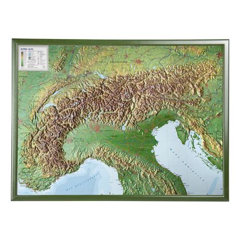 Georelief L Arc Alpin Grand Format Carte G Ographique En Relief D