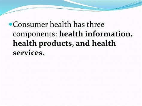 Components Of Consumer Health Pptx