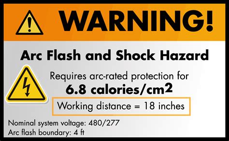 Arc Flash Warning labels and "Working Distance" | BCH Safety, Cleveland