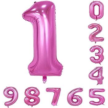 Amazon.com: Pink Number One Balloon. Large Pink Number 1 Balloon: Toys & Games