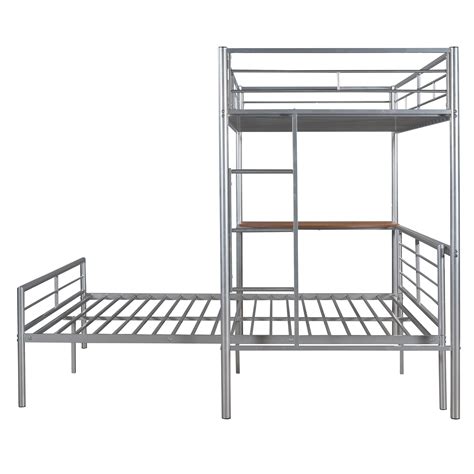 Lostcat Twin Over Full Bunk Bed Metal Bunk Bed Frame Twin Bunk Bed Frame With Desk Ladder And