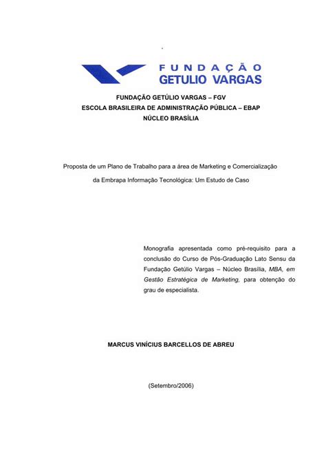 PDF FUNDAÇÃO GETÚLIO VARGAS FGV ESCOLA BRASILEIRA DE ainfo