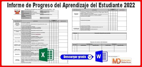 Formato De Informe De Progreso Del Aprendizaje Del Estudiante 2022