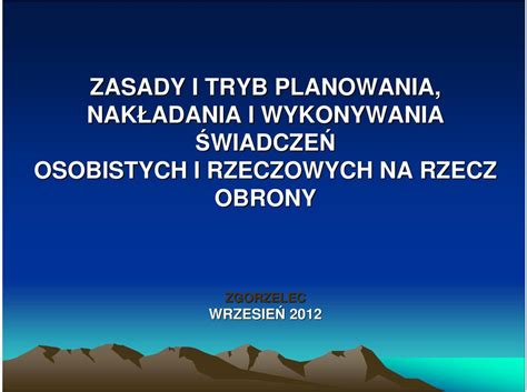 ZASADY I TRYB PLANOWANIA NAKŁADANIA ADANIA I WYKONYWANIA OSOBISTYCH I