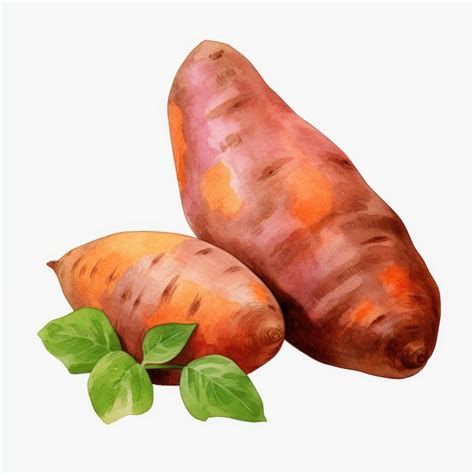 Premium Ai Image Whimsical Watercolor Sweet Potato Clipart In Hd On