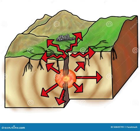 Ejemplo Del Vector Del Terremoto Ilustración Del Vector Ilustración